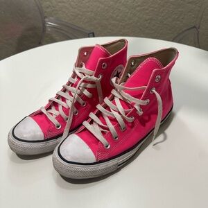 Converse pink high top sneakers